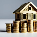 A small building made of stacked coins, symbolizing REITs ETF as a way to become a landlord with a small investment.